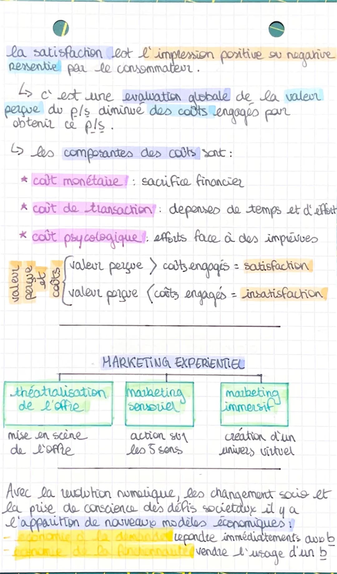 chap 4
L'éxpérience de consommation
I`'expérience de consommation est l'ensemble des
emotions et des stimulisensowels (5 sens) vécu par
le c