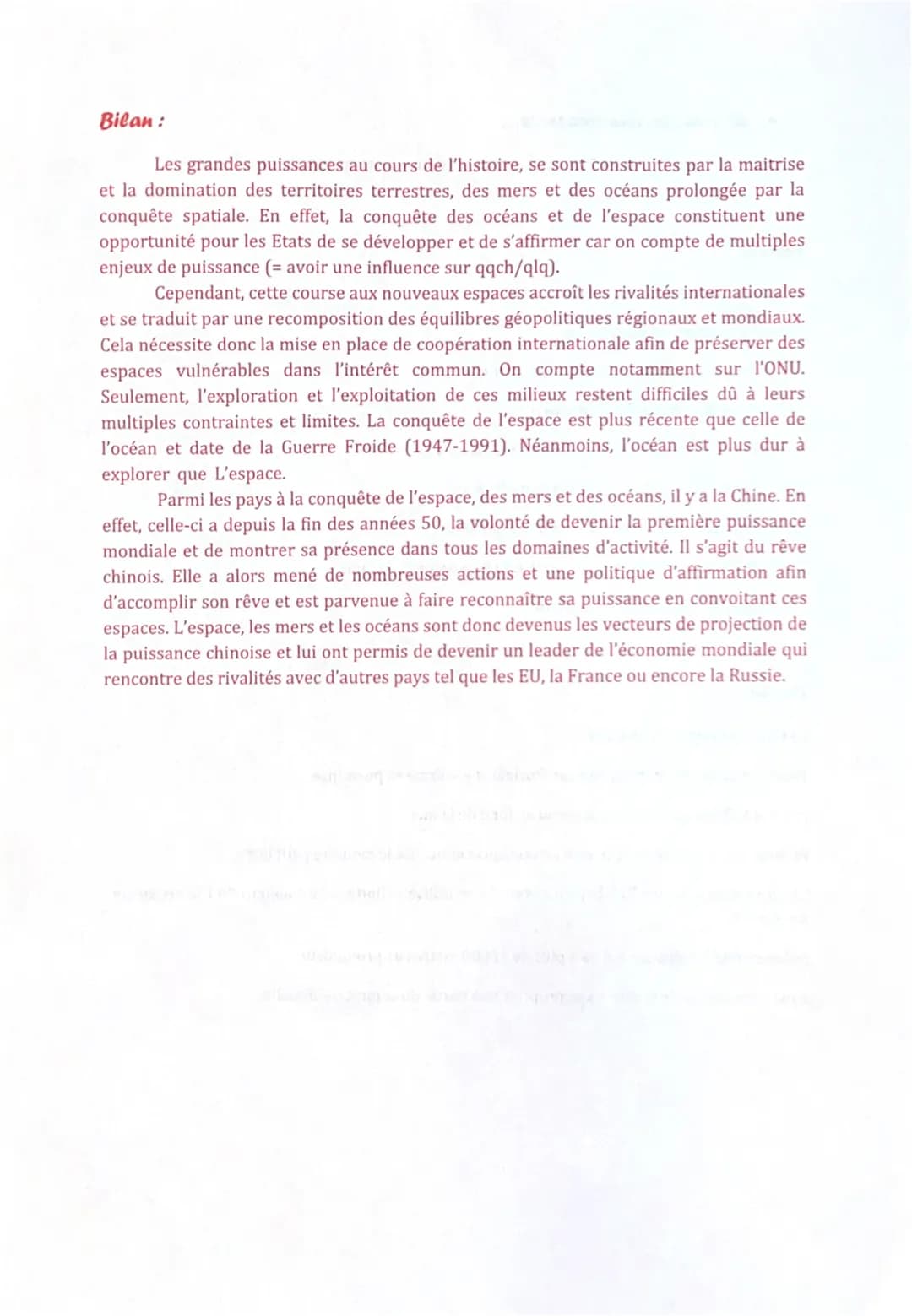 • Intro
Thème 3: De nouveaux espaces de conquêtes
Océans : - Océan mondial, aussi appelé océan global.
- Couvre 70,8% de la surface de la pl