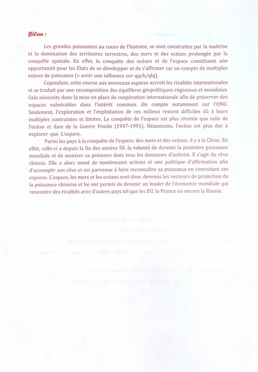 • Intro
Thème 3: De nouveaux espaces de conquêtes
Océans : - Océan mondial, aussi appelé océan global.
- Couvre 70,8% de la surface de la pl