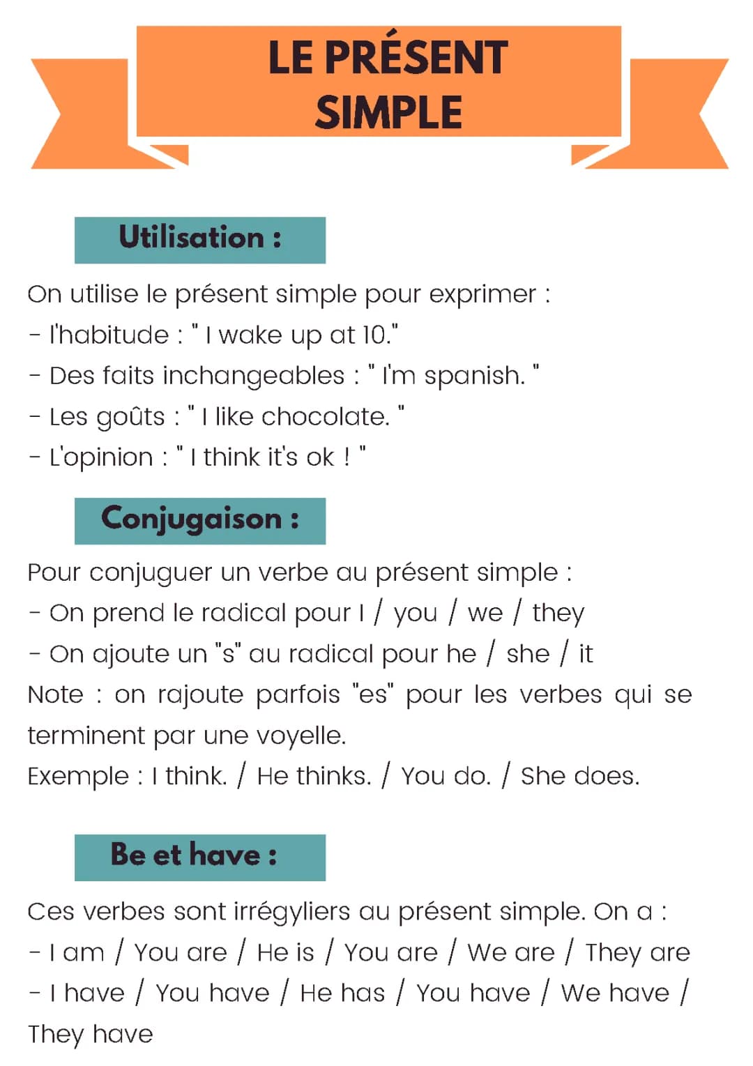🇬🇧​ Le présent simple 🇬🇧​