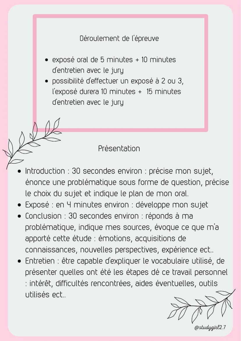L'oral de brevet
Aanva
• Nature de l'épreuve : soutenance orale devant un jury
• Durée : 15 minutes
• Barême : notation sur 100 (maîtrise de