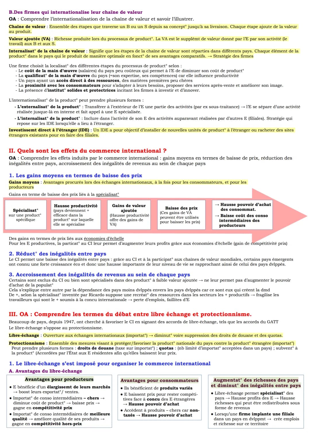 Chapitre 9 Quels sont les fondements du commerce international et de l'internalisation
de la production ?
I. Comment expliquer le commerce i