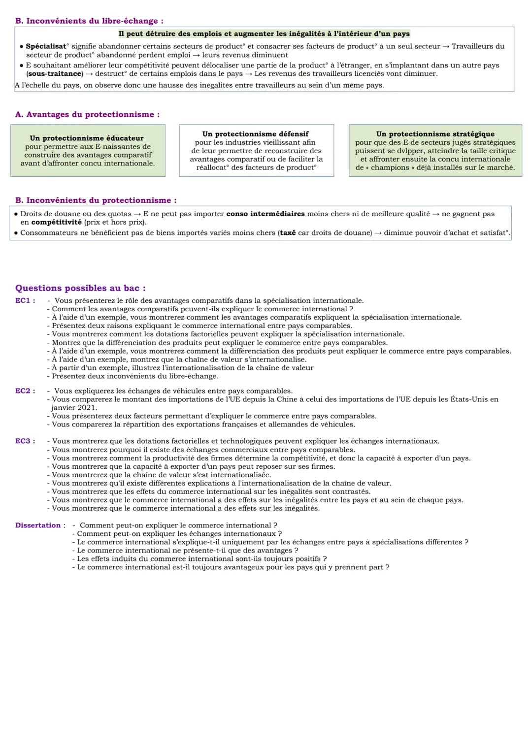 Chapitre 9 Quels sont les fondements du commerce international et de l'internalisation
de la production ?
I. Comment expliquer le commerce i