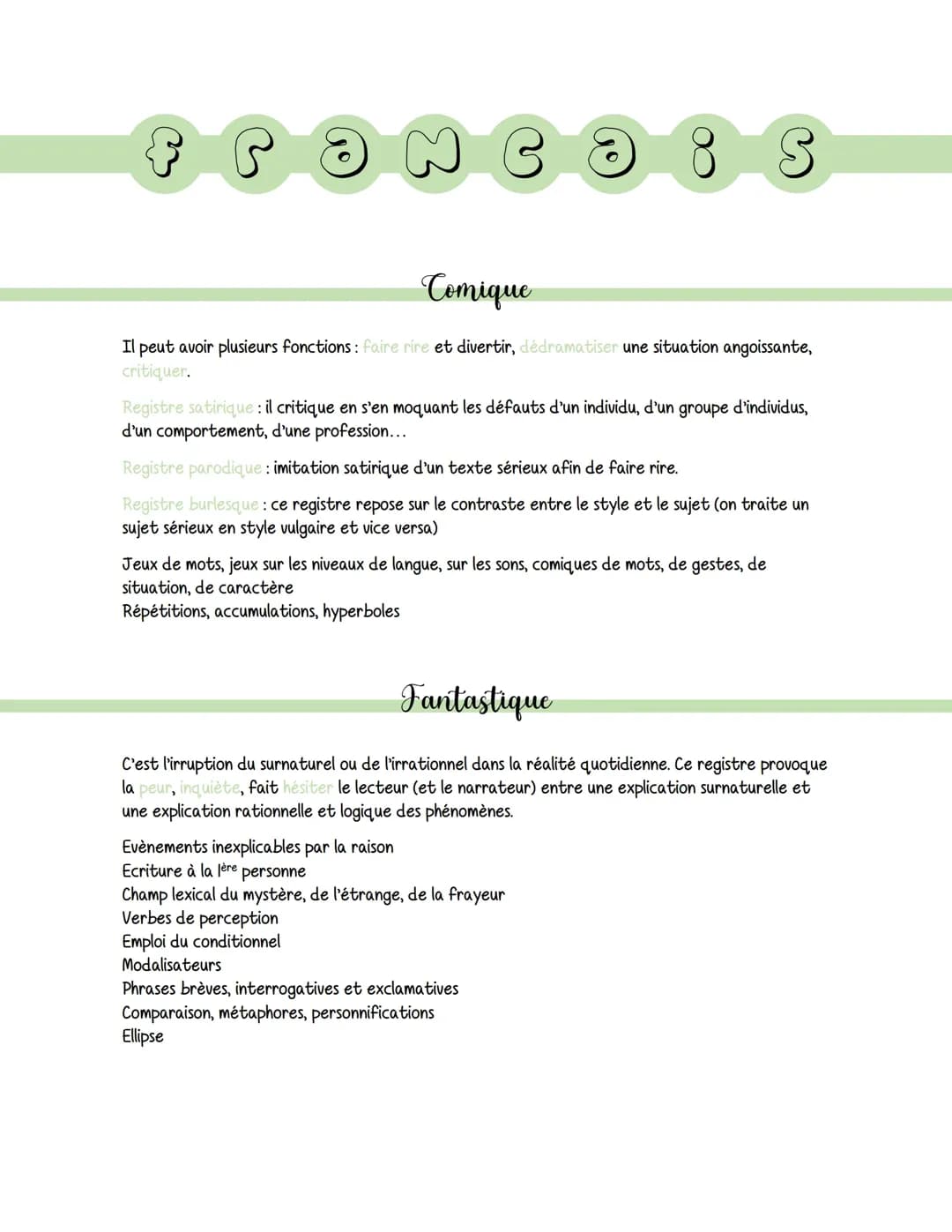 Les registres (tonalités) littéraires