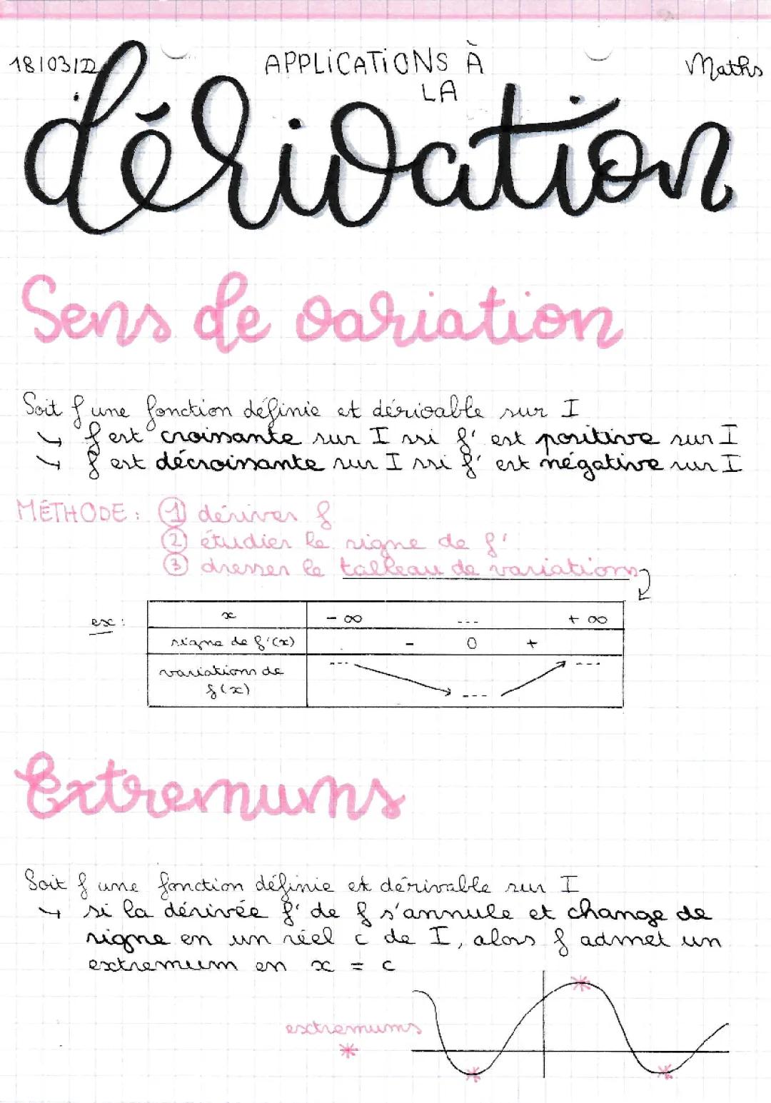 Applications à la dérivation