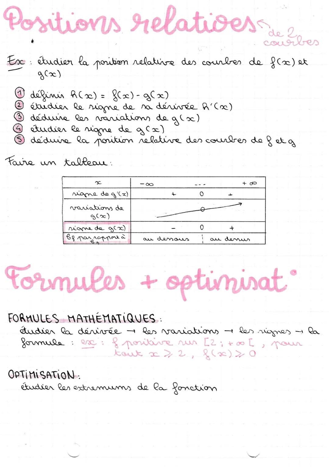 APPLICATIONS A
dérivation
Sens de variation
une
fonction définie et dérivable sur I
fest croissante sur I ssi
est décroissante sur I ssi
Soi