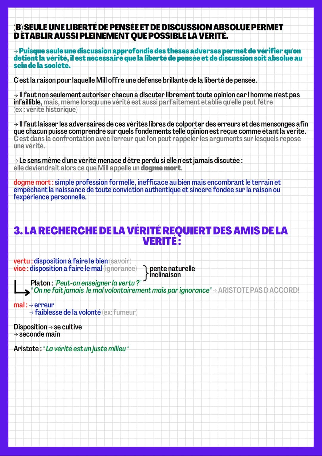 LA VÉRITÉ
scepticisme: courant philosophique → il n'y a pas vraiment de vérité
I. ADEQUATION ENTRE LA CHOSE ET L'INTELLECT
"adéquation de la