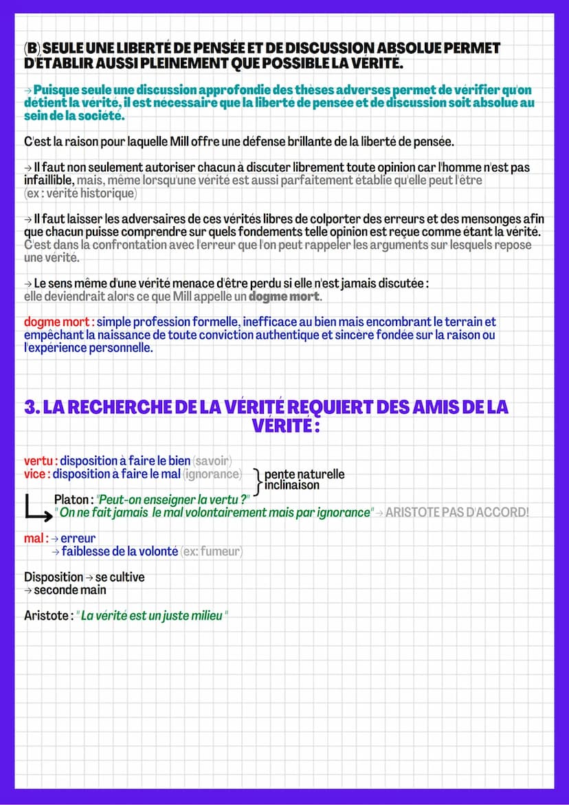 LA VÉRITÉ
scepticisme: courant philosophique → il n'y a pas vraiment de vérité
I. ADEQUATION ENTRE LA CHOSE ET L'INTELLECT
"adéquation de la