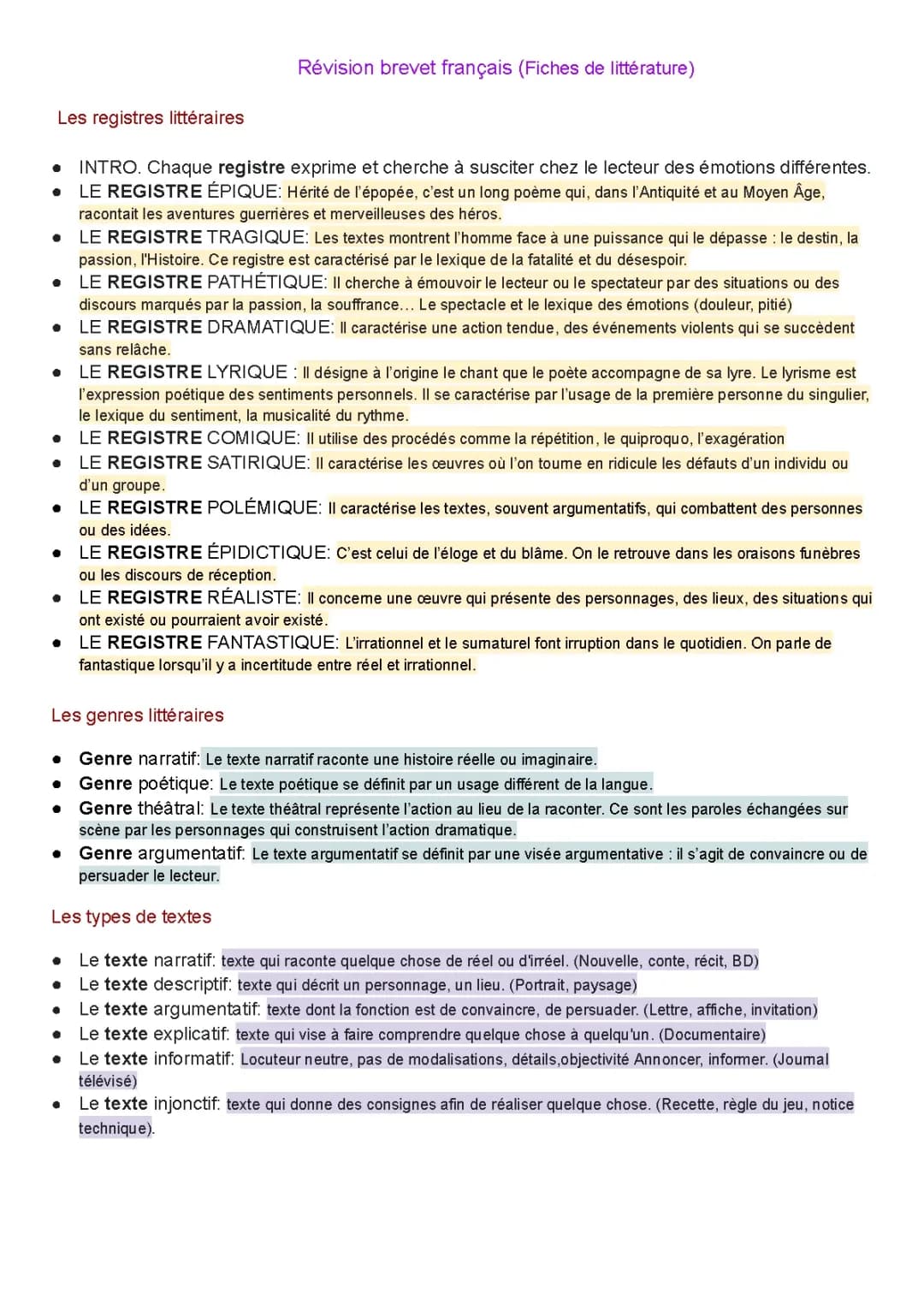 Découvre le Registre Épique et les Types de Textes - Pour les 5ème