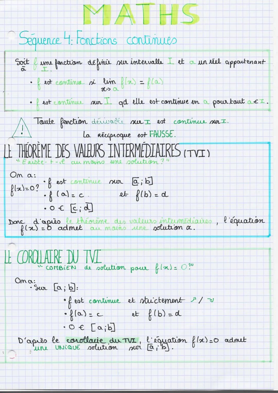 # MATHS

Sequence 4: Fonctions continues

Soit
$
\tilde{a}
$
une fonction definie sur intervalle I et a un réel appartenant
I

- f est conti