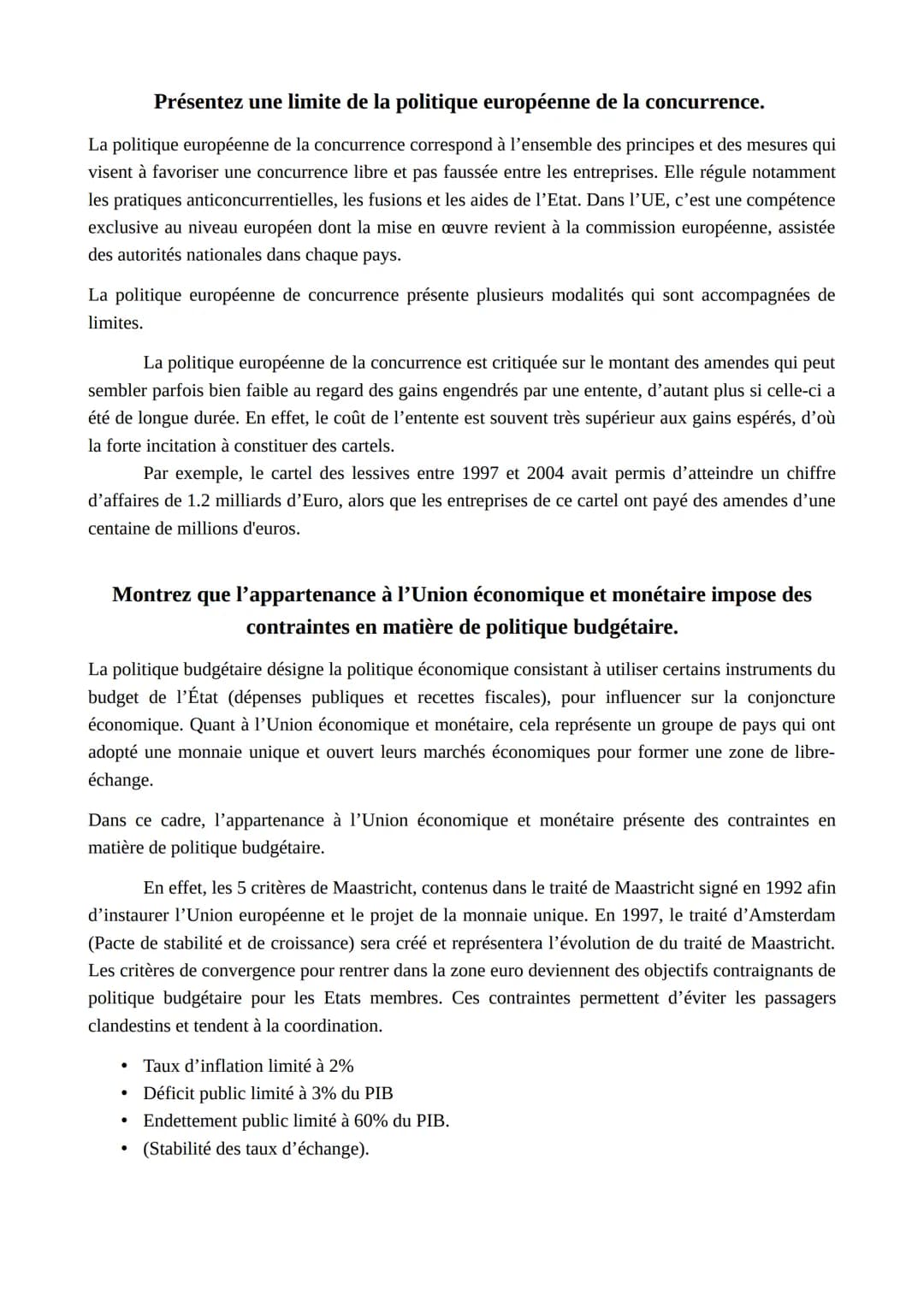 Montrer que la création de l'euro a permis d'approfondir l'intégration
européenne.
L'intégration européenne désigne le développement des int