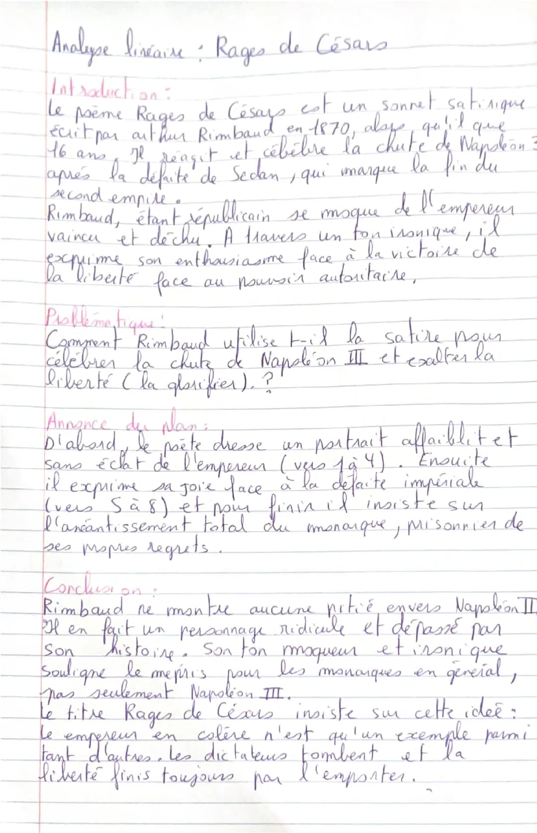 Analyse linéaire Rages de césars 
