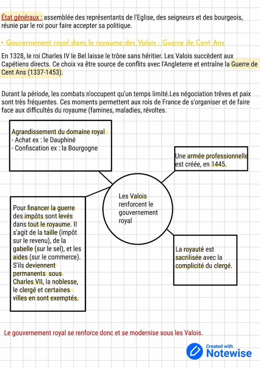 • Gouvernement royal dans le royaume des Capétiens
En 987 au X siècle, grâce à l'appui de l'Eglise, Hugues Capet est élu par les grands seig