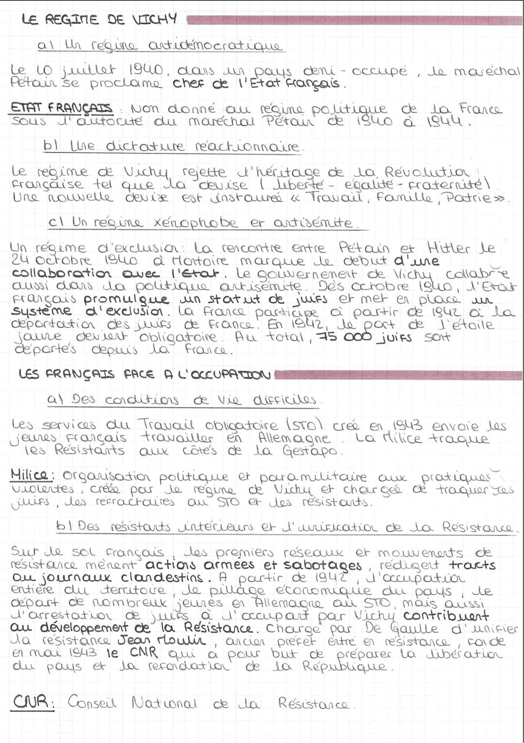 HISTOIRE
LA FRANCE DEFAITE ET OCCUPÉE.
LES DATES A RETENIR.
Entree en guerre de la France 9
: septembre 1939
Conquête du territoire par des 