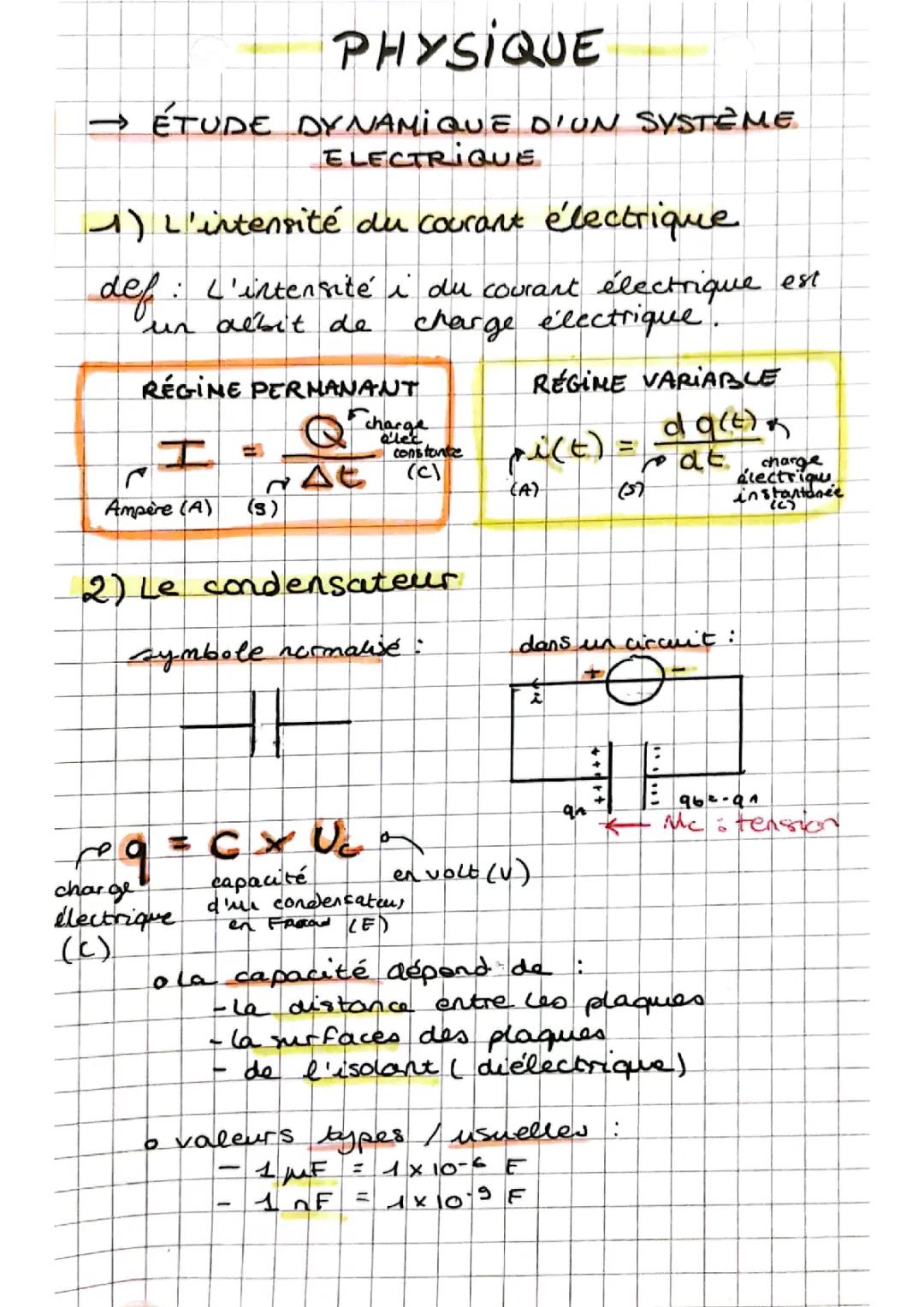 Comprendre l'intensité du courant électrique et le circuit RC en série