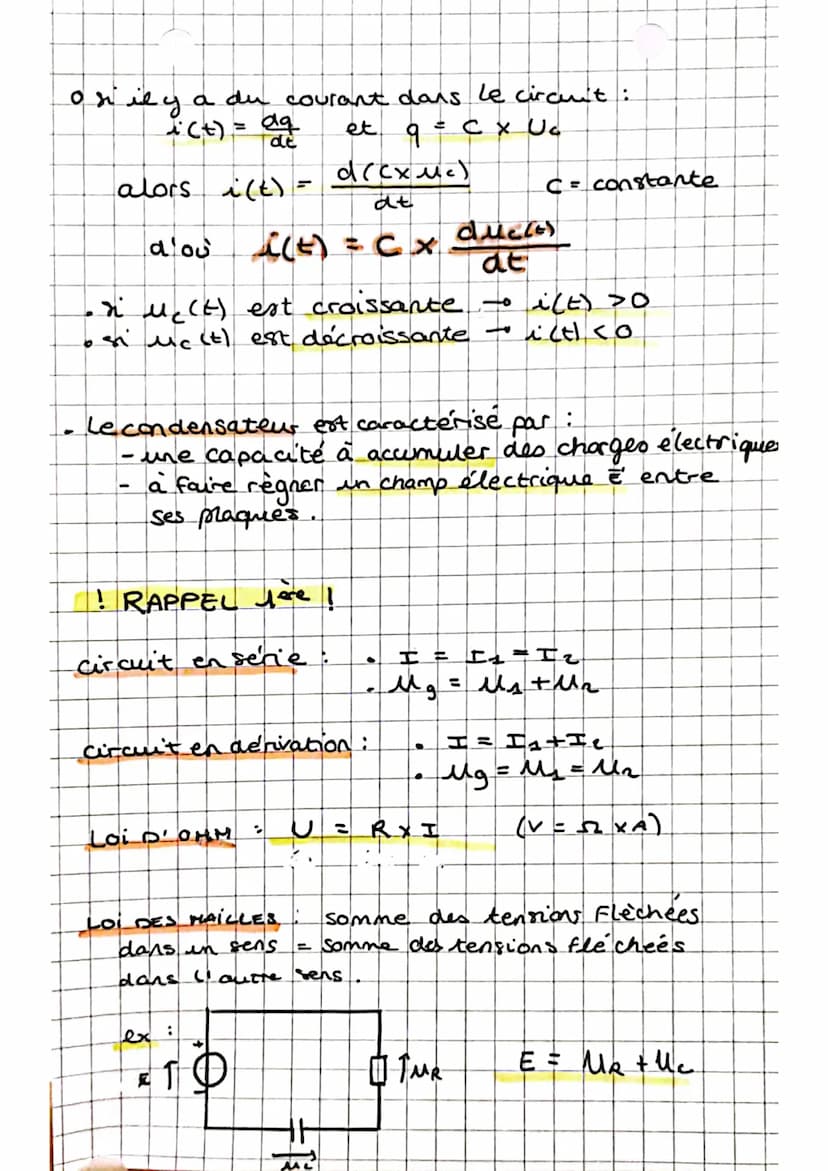 PHYSIQUE
→ ÉTUDE DYNAMIQUE D'UN SYSTÈME
ELECTRIQUE
1) L'intensité du courant électrique
def
• L'intensité i du courant électrique est
un alb