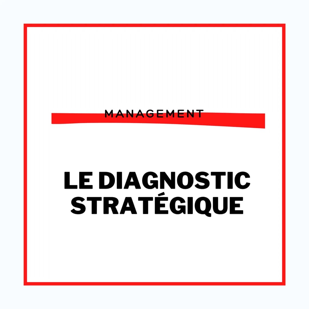 MANAGEMENT
LE DIAGNOSTIC
STRATÉGIQUE QU'EST CE QUE LE
DIAGNOSTIC STRATÉGIQUE
MANA
Le diagnostic stratégique est une démarche qui
permet à un