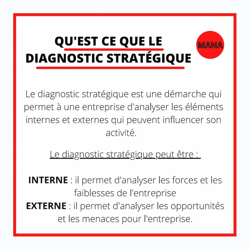 MANAGEMENT
LE DIAGNOSTIC
STRATÉGIQUE QU'EST CE QUE LE
DIAGNOSTIC STRATÉGIQUE
MANA
Le diagnostic stratégique est une démarche qui
permet à un