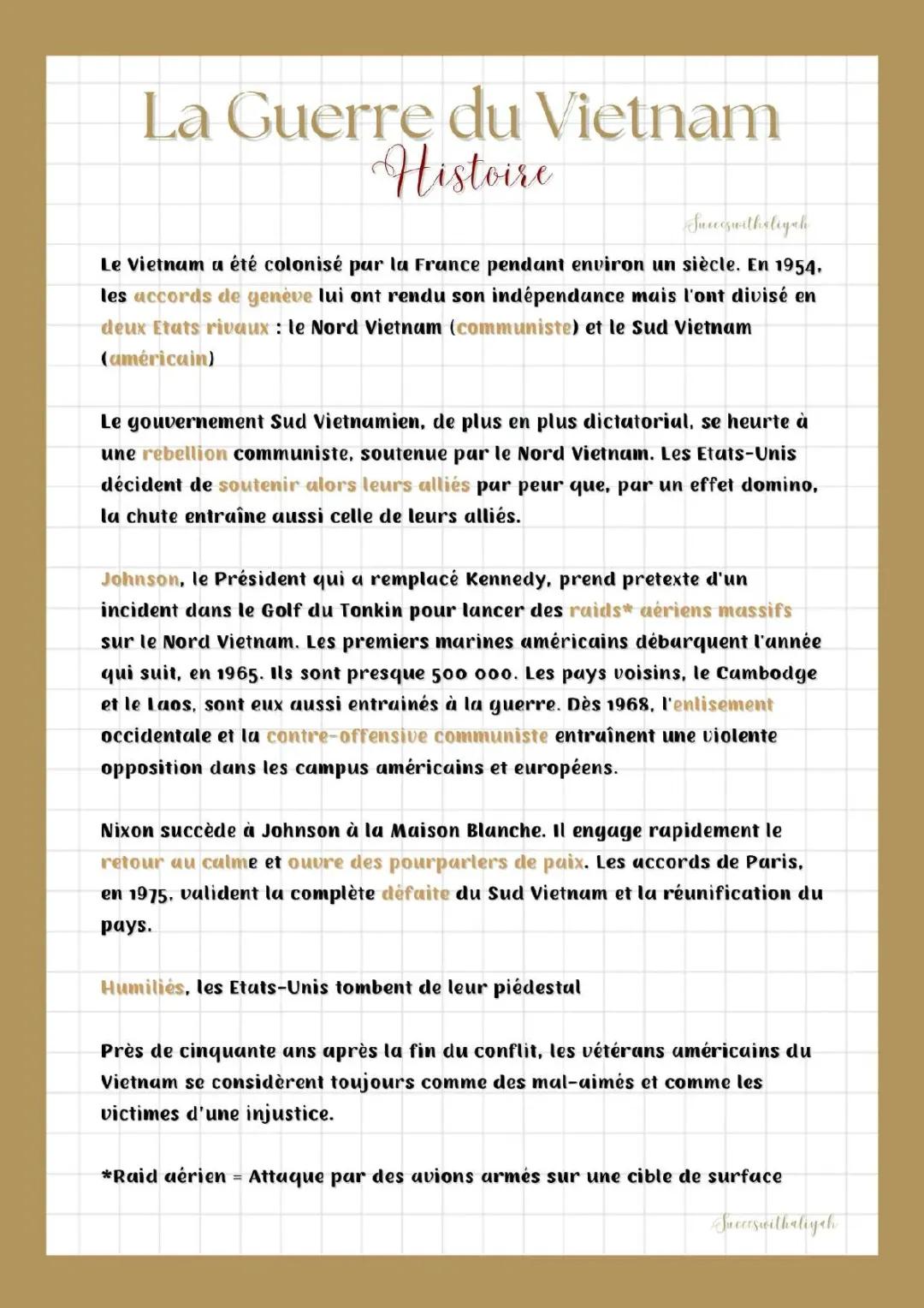 La Guerre du Vietnam : Histoire et Enjeux Principaux