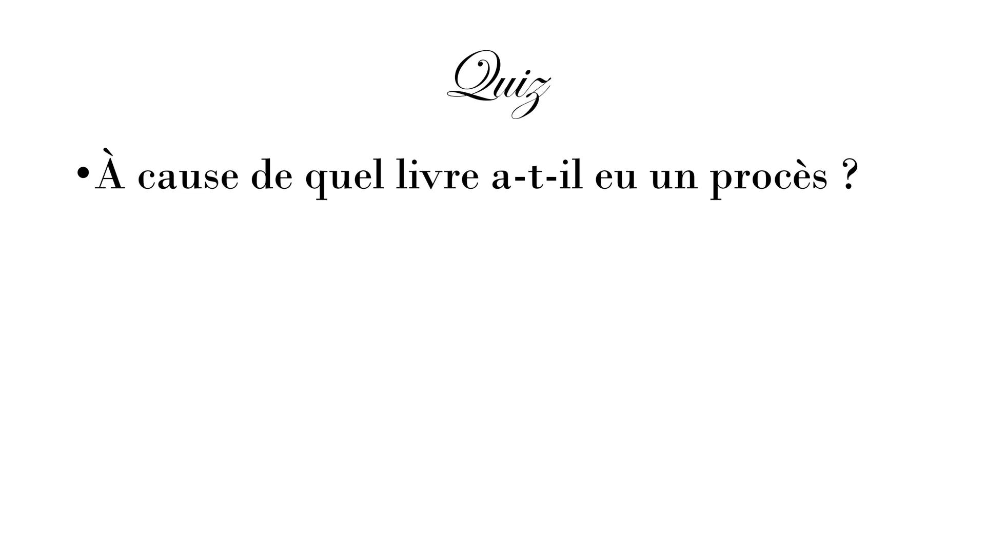 Gustave Flaubert
1821-1880 SOMMAIRE:
L'enfance de Flaubert
• Sa carrière
• Ses œuvres: Madame Bovary,
Salammbô...
●
●
●
Ses amours
Quizz
Rem