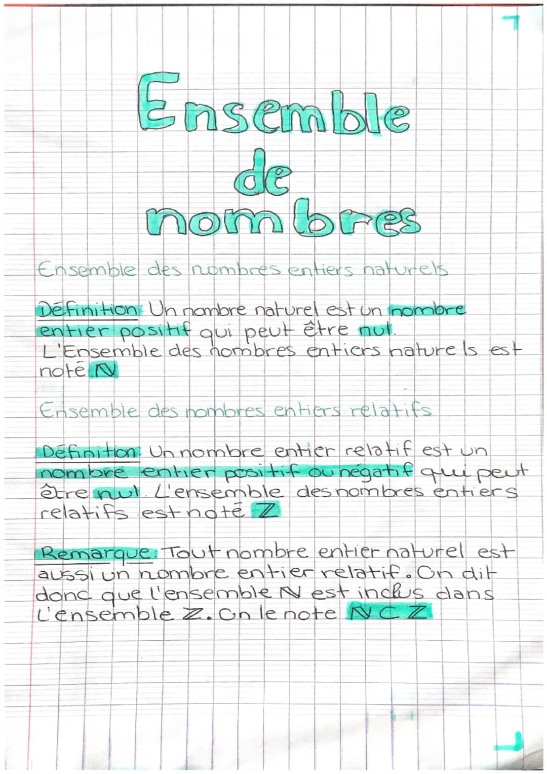 Ensemble de nombres