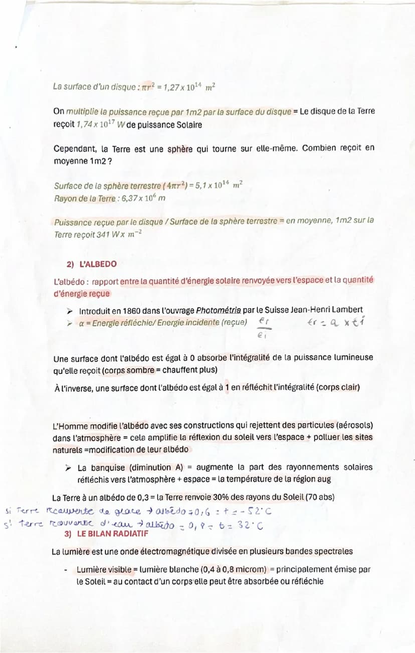Rappels:
CHAPITRE 5 ES: LE BILAN RADIATIF TERRESTRE
Aray inf = absorb. parabm ou non vers espace
Les spectres d'absorption: spectre obtenu e