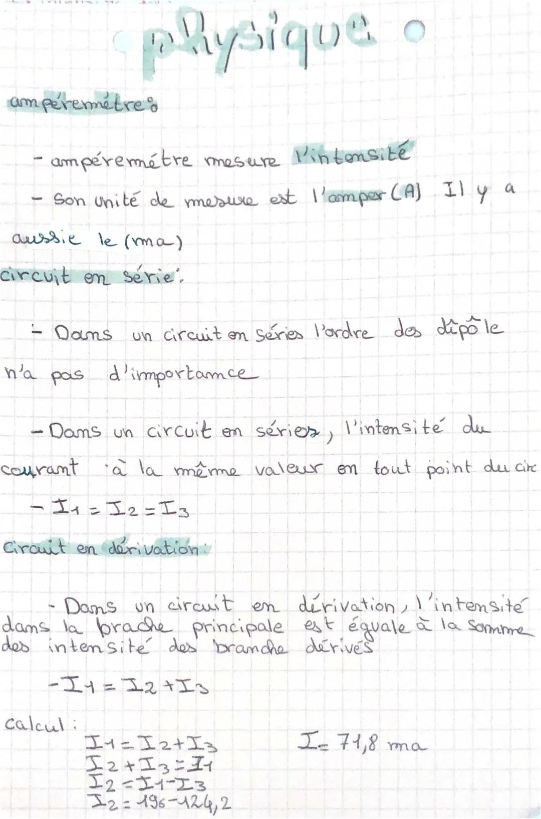 Cours électricité 4ème PDF et Exercices Corrigés