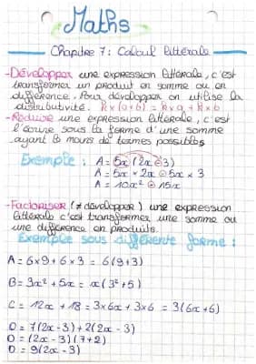 Know Calcul littérale  thumbnail
