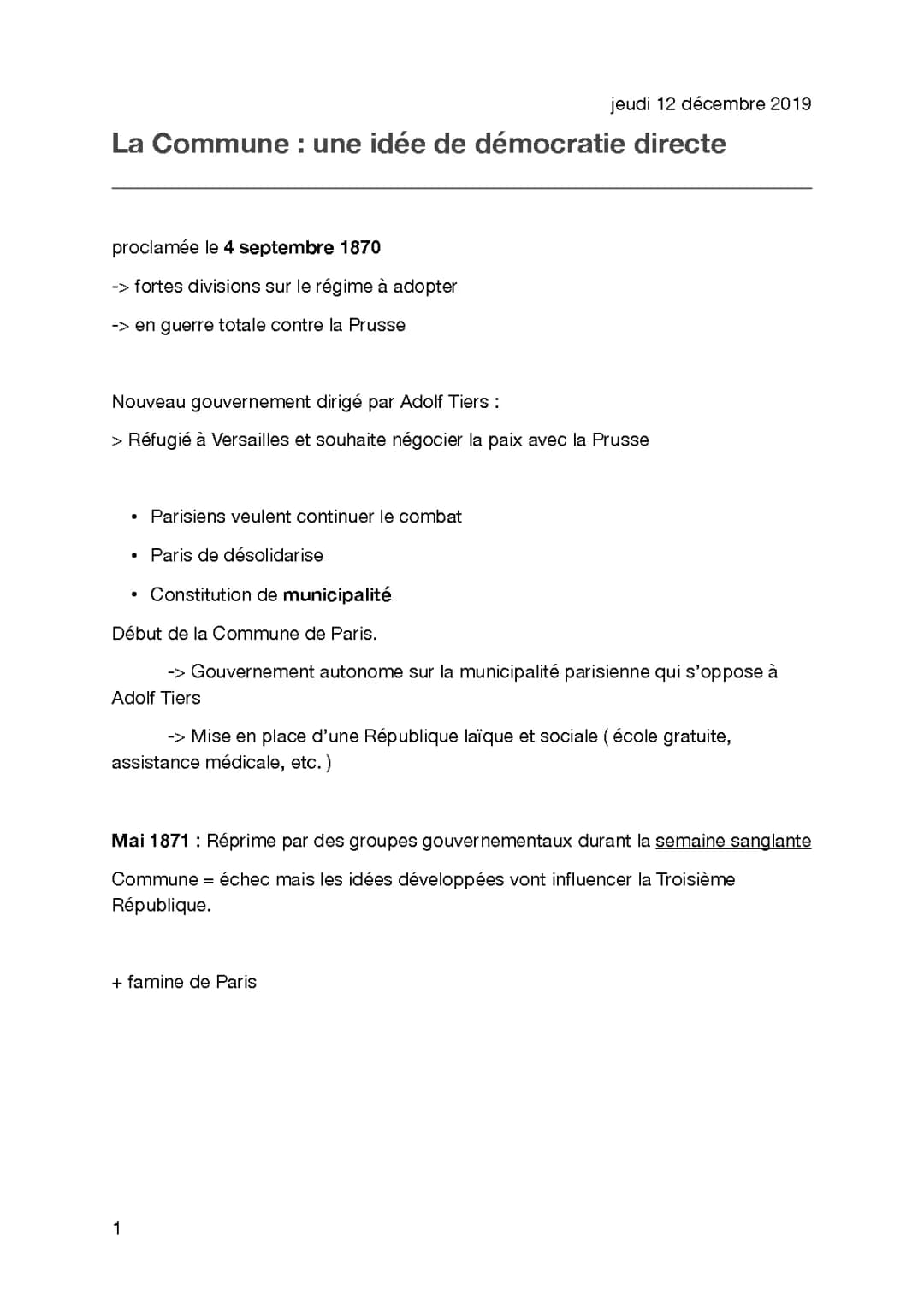La Commune de Paris 1871: Résumé et Histoire