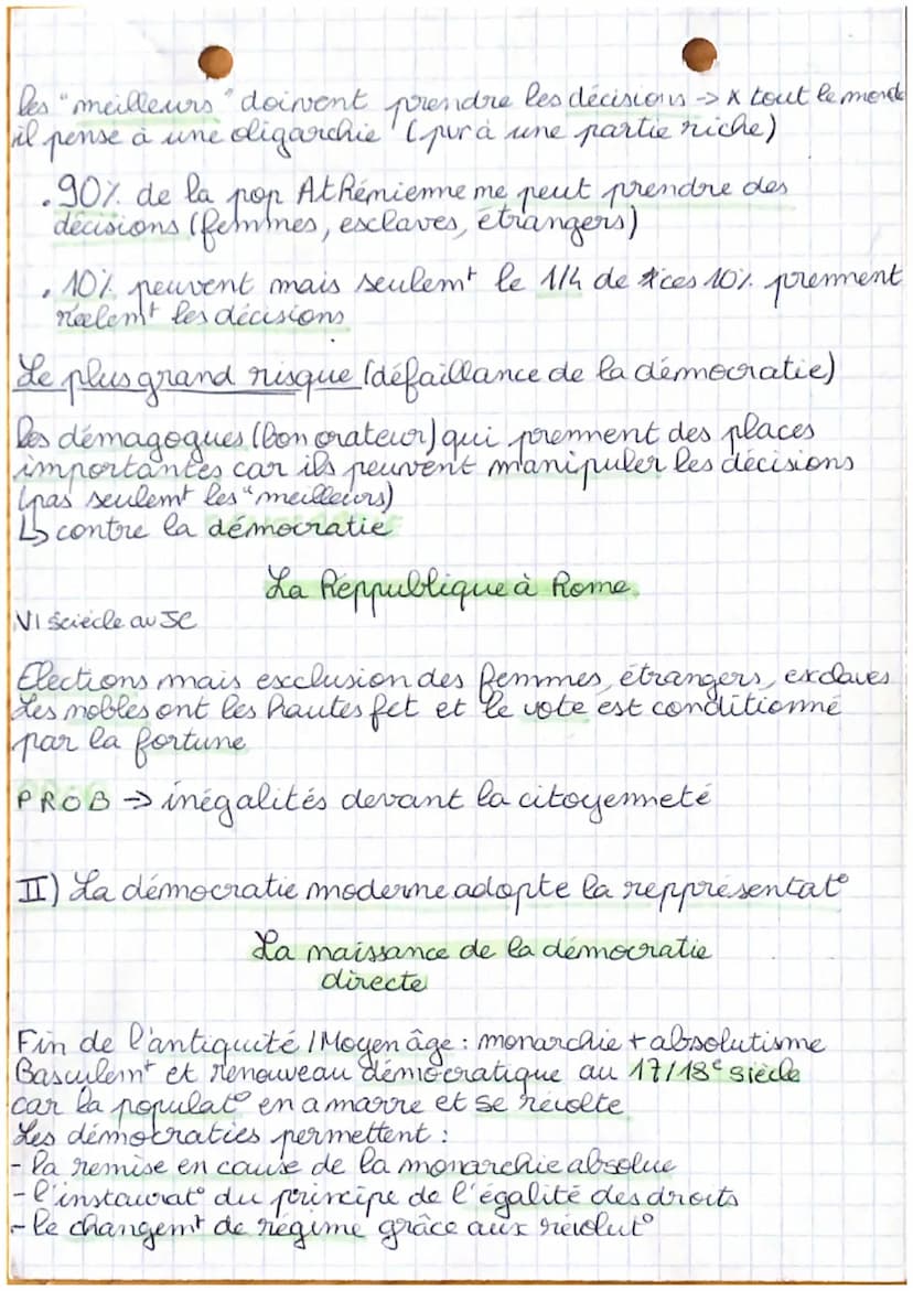 HG G S P
I) Une démocratie directe mais limitée : être citoyens à
Athènes
au Ve sciedle
theme 1
Dans l'antiquité il existait déjà des pratiq