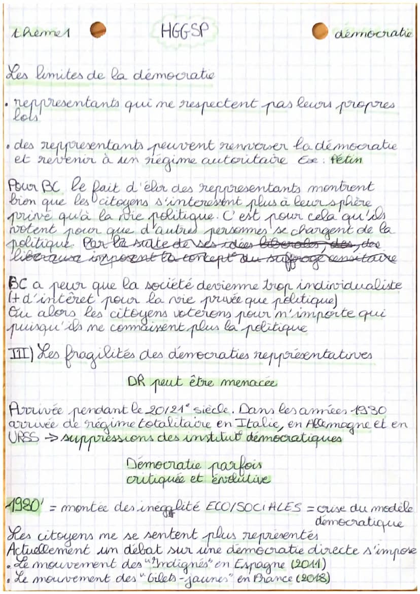 HG G S P
I) Une démocratie directe mais limitée : être citoyens à
Athènes
au Ve sciedle
theme 1
Dans l'antiquité il existait déjà des pratiq