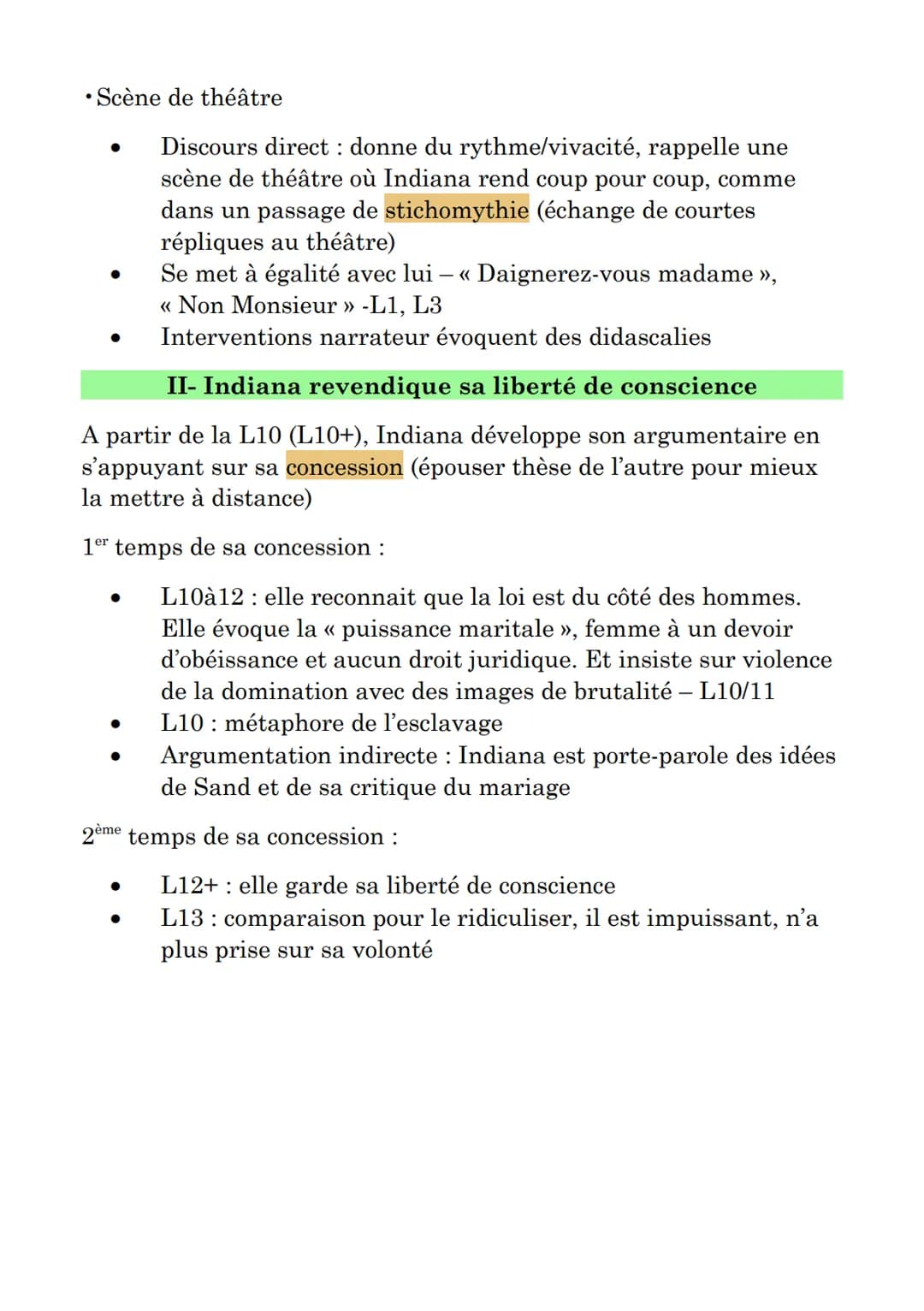 Lecture linéaire 1: Indiana, George Sand
G.Sand (1804-1876) est une autrice de XIXème qui défendait les
droits des femmes, en particulier su