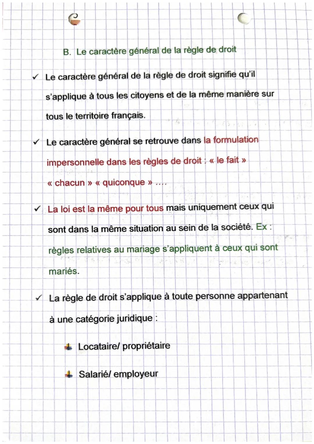 droit
chapitre &
L
Chapitre 2: la règle de droit
Les règles de droits sont très nombreuses il est donc nécessaire
d'établir une classificati