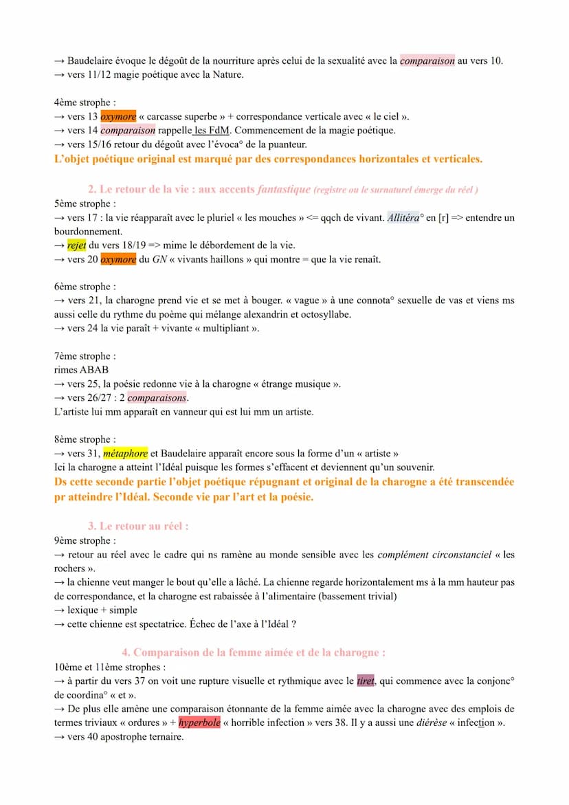 1
5
10
15
20
25
30
35
LA n°2 : << Une Charogne », Les Fleurs du Mal; Charles
Baudelaire.
Une Charogne
Rappelez-vous l'objet que nous vîmes, 
