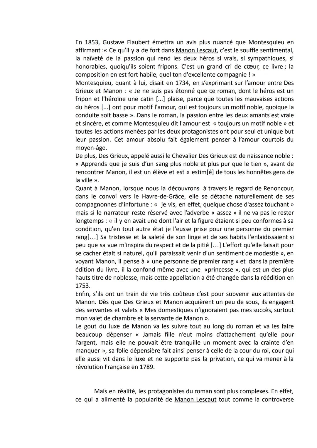 Timothée Alcaidé
Dissertation Manon Lescaut
1G1
Au début du XVIII siècle, lors de la parution de Manon Lescaut écrit par
l'Abbé Prévost, les