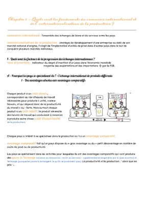 Know Quels sont les fondements du commerce international et l'internationalisation de la production ? thumbnail