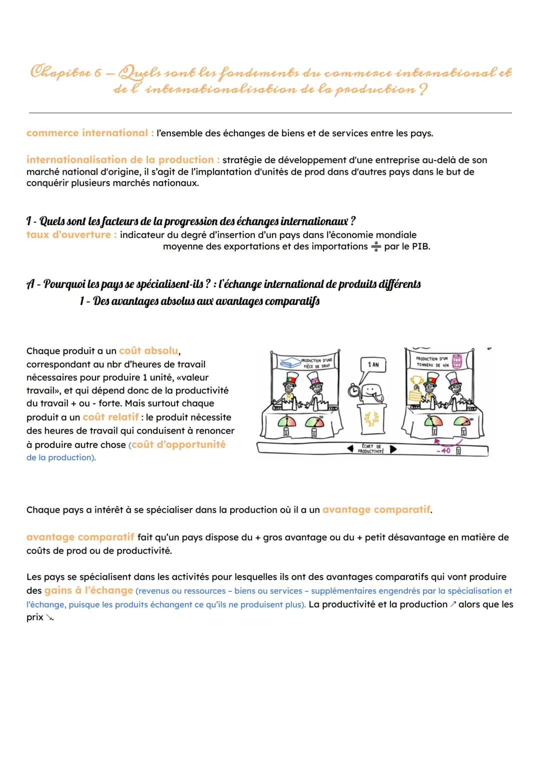 Chapitre 6-Quels sont les fondements du commerce international et
de l'internationalisation de la production?
commerce international: l'ense