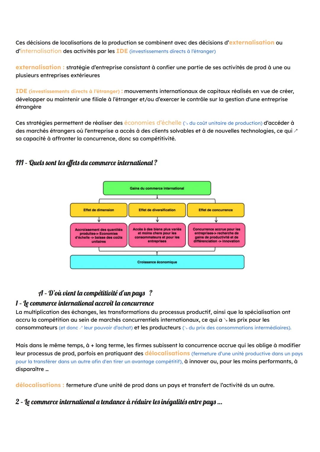 Chapitre 6-Quels sont les fondements du commerce international et
de l'internationalisation de la production?
commerce international: l'ense