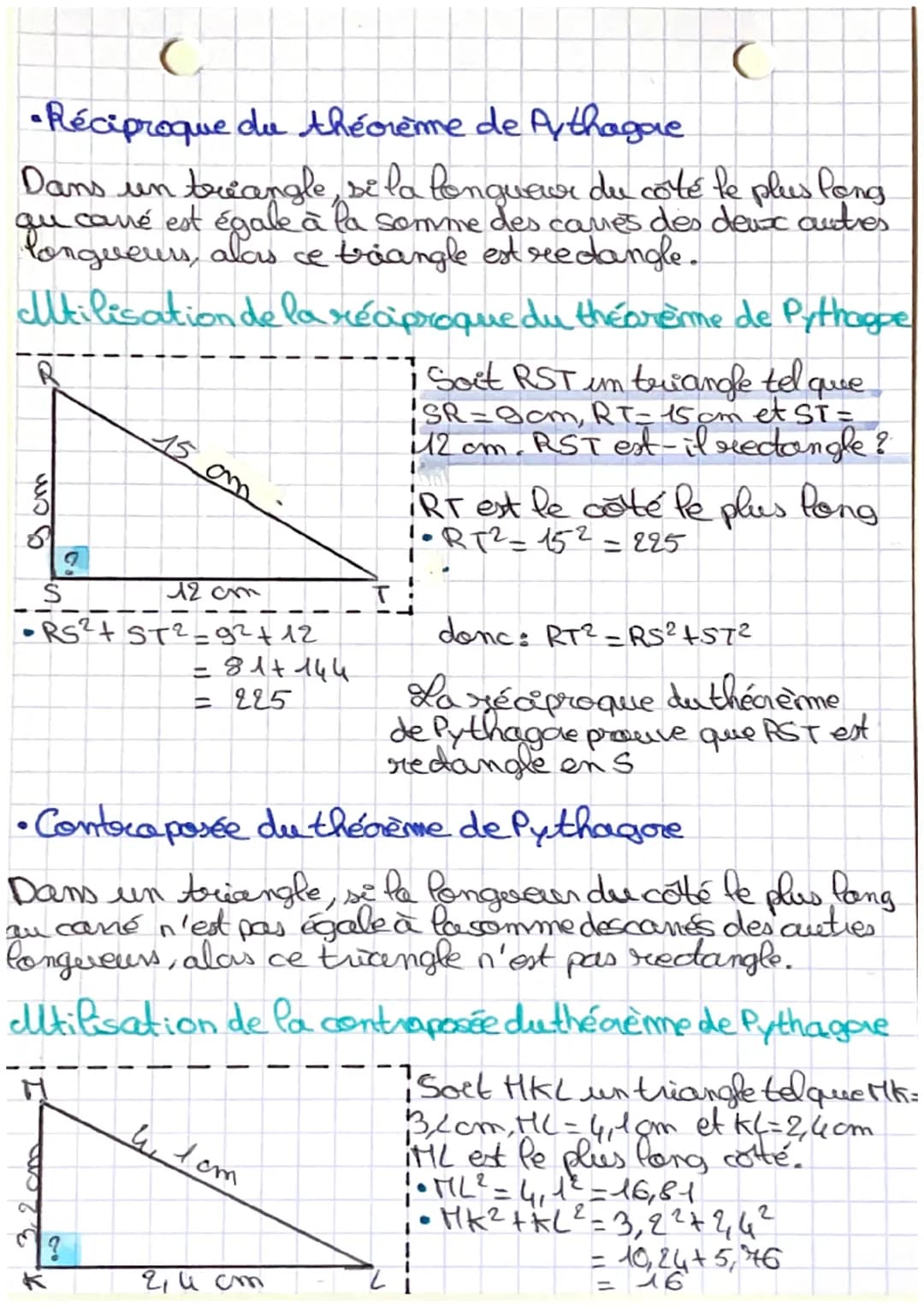 • Theoreme de Pythagore
Le théorème de Pythagore est en général utiliser pourr
calaiter une longueur manquante dans un triangle
rectangle.
c