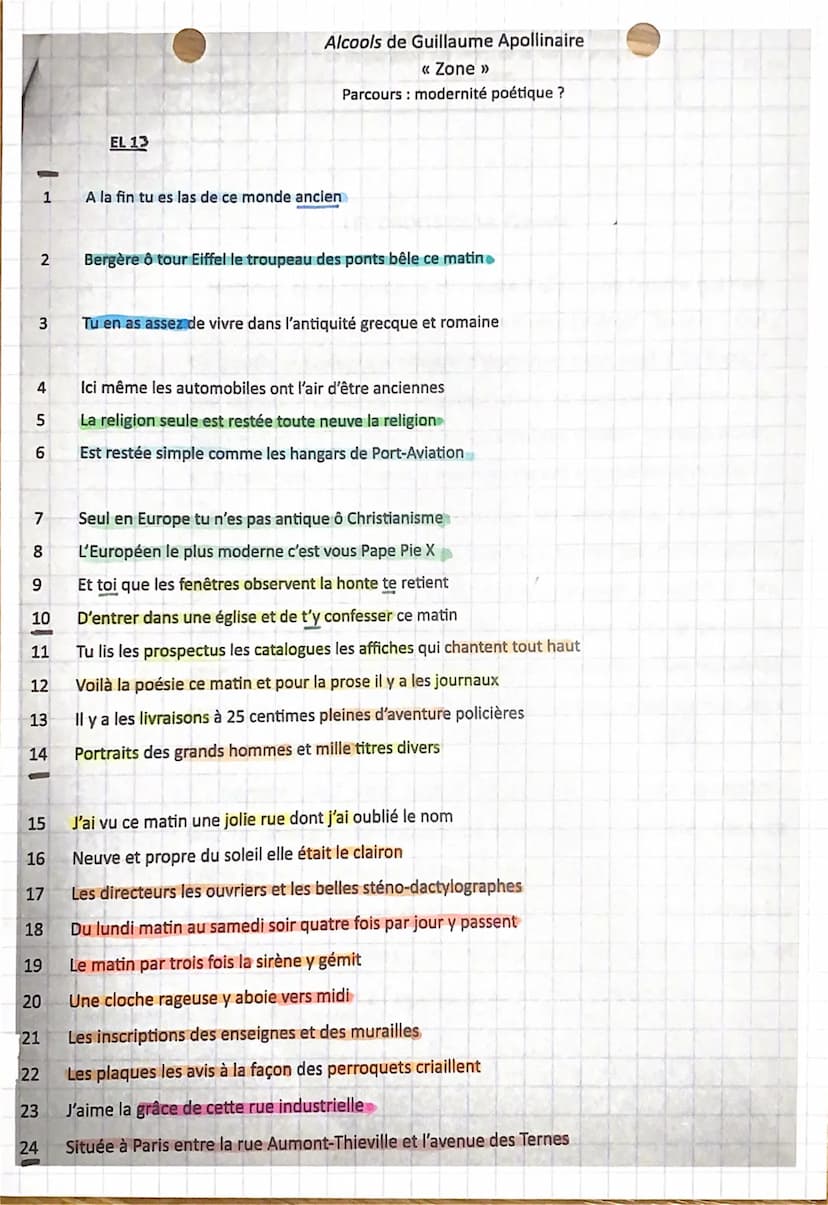 Étude linéaire 13:
Parcours modernité poétique ?
Introduction
Guillaume Apollinaire poète français et chantre de la modernité poétique, s'in