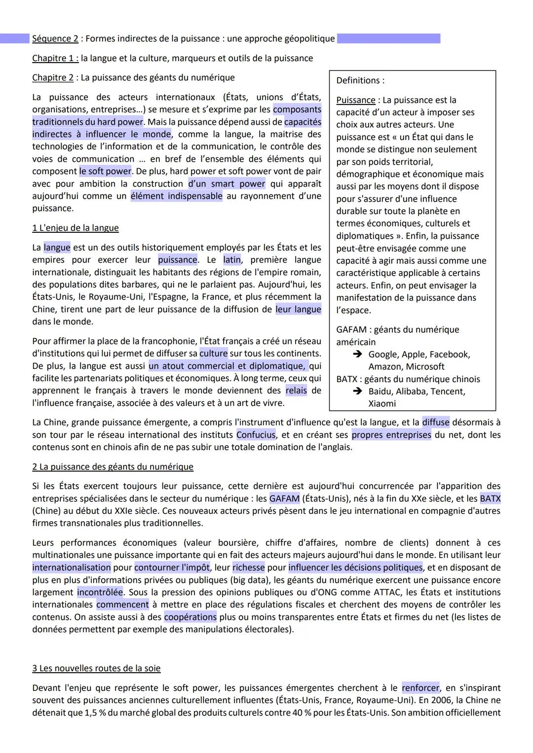Thème 2 : Analyser les dynamiques des puissances
internationales
Séquence 1: Essor et déclin des puissances : un regard historique
Pendant d