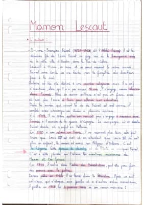 Know Manon Lescaut de l’Abbé Prévost fiches de révisions  thumbnail