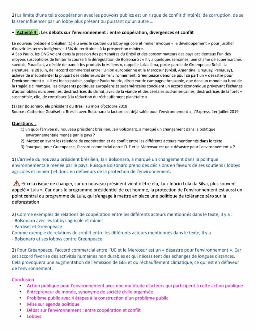 A la fin du chapitre, vous devez être capable de :
Savoir identifier les différents acteurs (pouvoirs publics, ONG, entreprises, experts, pa