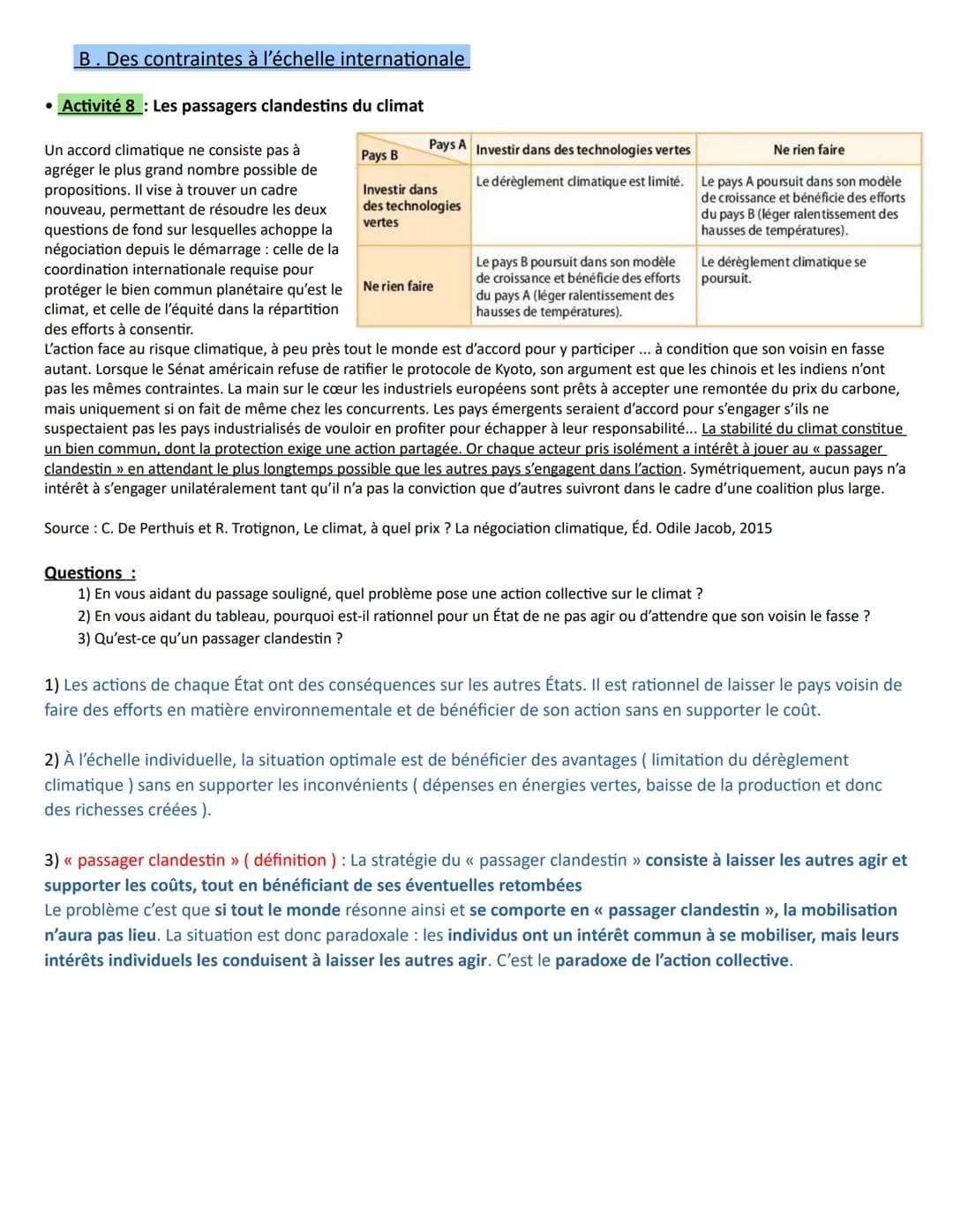 A la fin du chapitre, vous devez être capable de :
Savoir identifier les différents acteurs (pouvoirs publics, ONG, entreprises, experts, pa