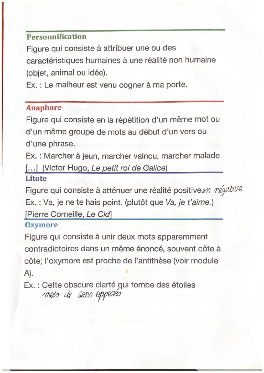 Métaphore
Figure qui établit un parallèle entre deux éléments
sans l'aide d'un terme de comparaison.
Ex.: Les ailes du temps
Comparaison
Fig
