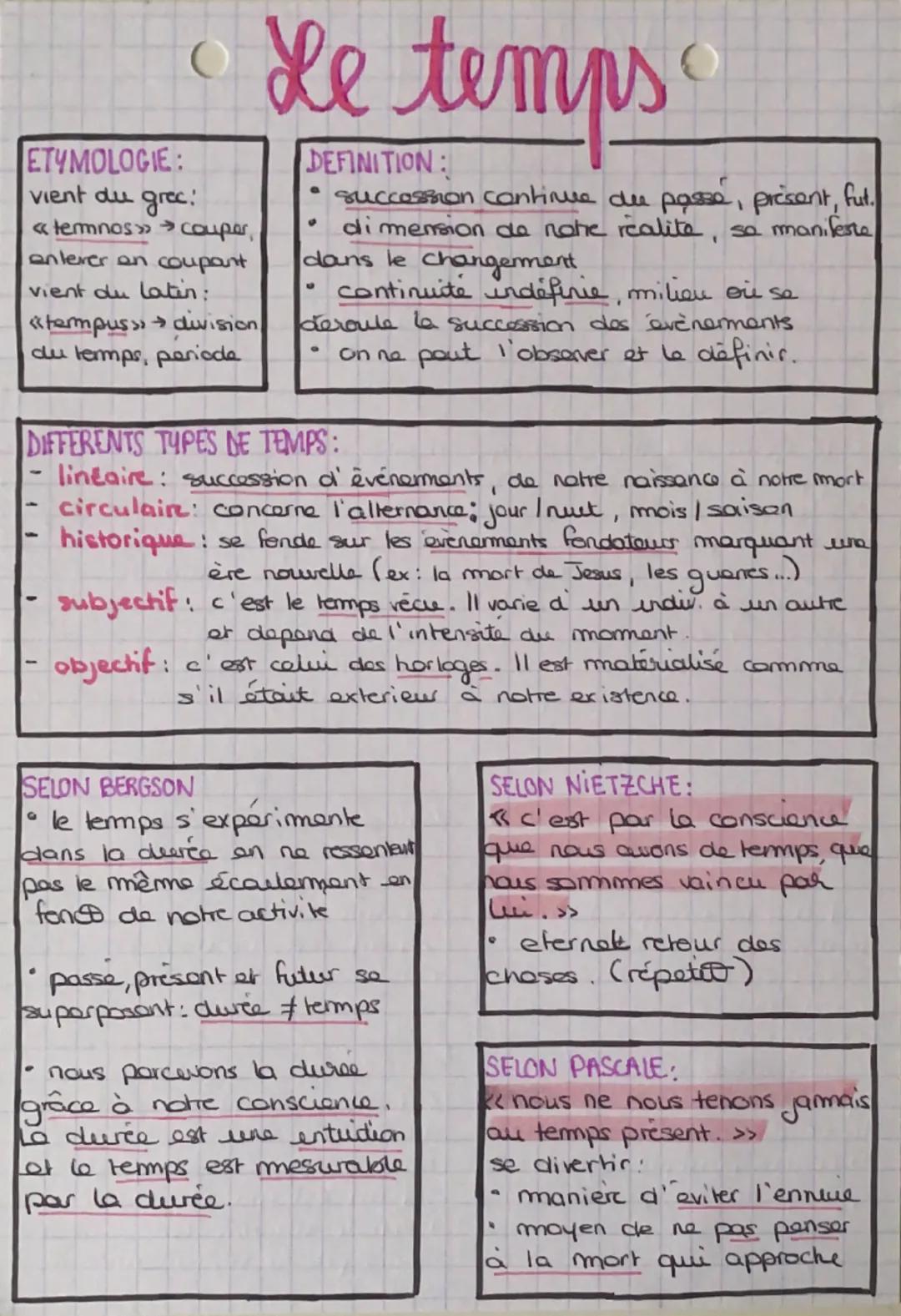 # Le temps

ETYMOLOGIE:
vient du grec:
<< temnos couper
enterer en coupant
vient du latin
<<tempus>> division
du temps, periode

DEFINITION:
