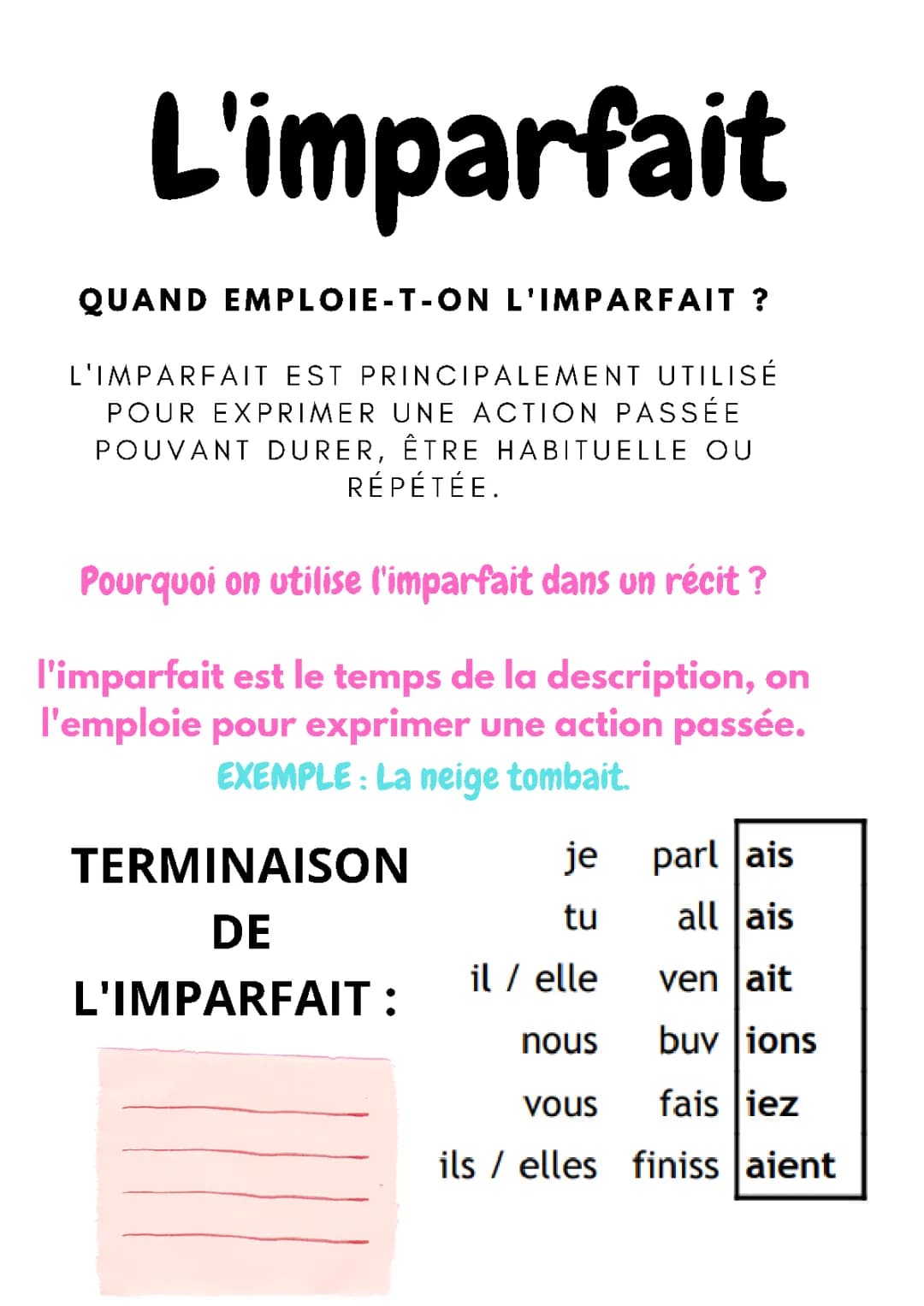 L'imparfait 