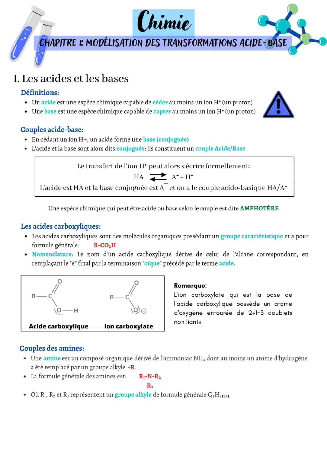 Modélisation des transformations Acide-Base