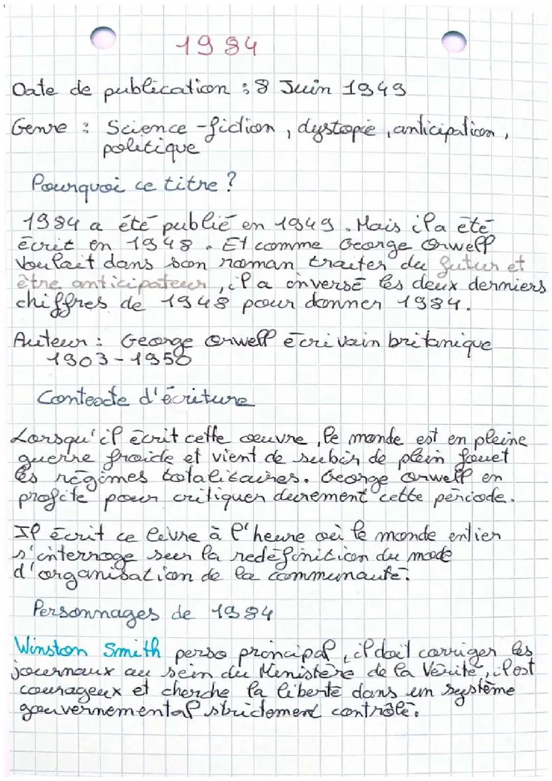 1984 George Orwell : Résumé et Analyse Simple