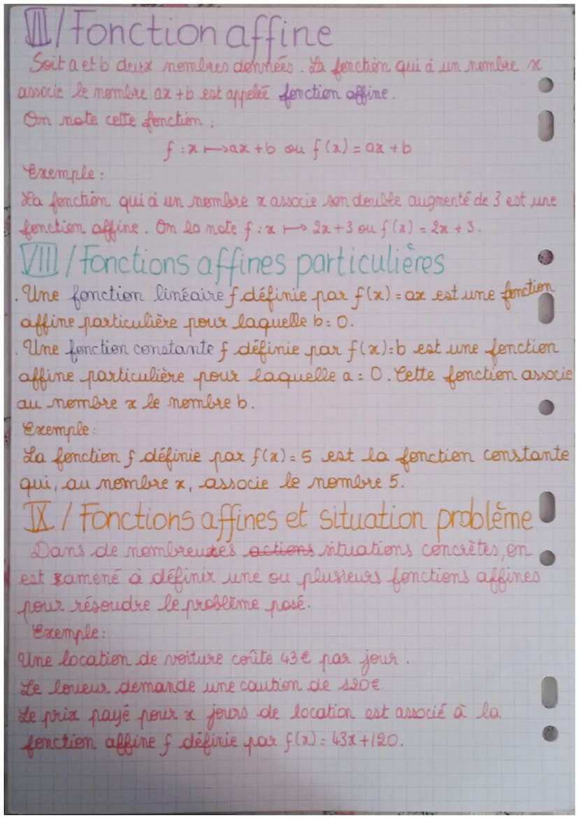 Chapitre 9: Fonctions
I/Notion
de fonction
Une fonction est un procédé de calcul qui permet d'associer au plus
un nombre à un autre nombre.
